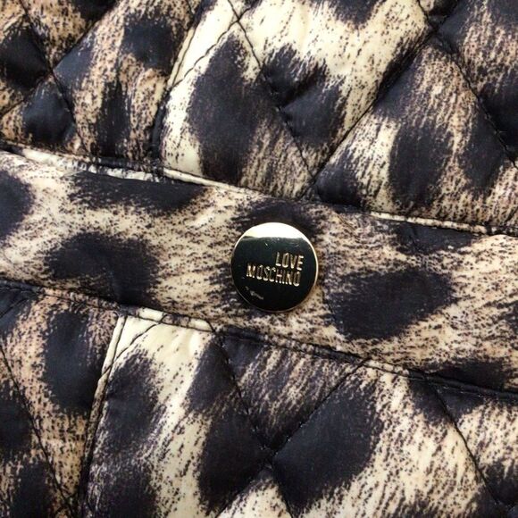 LEOPARD Love Moschino quilted jacket animal puffer prints gold zippers size 4 - Picture 6 of 16